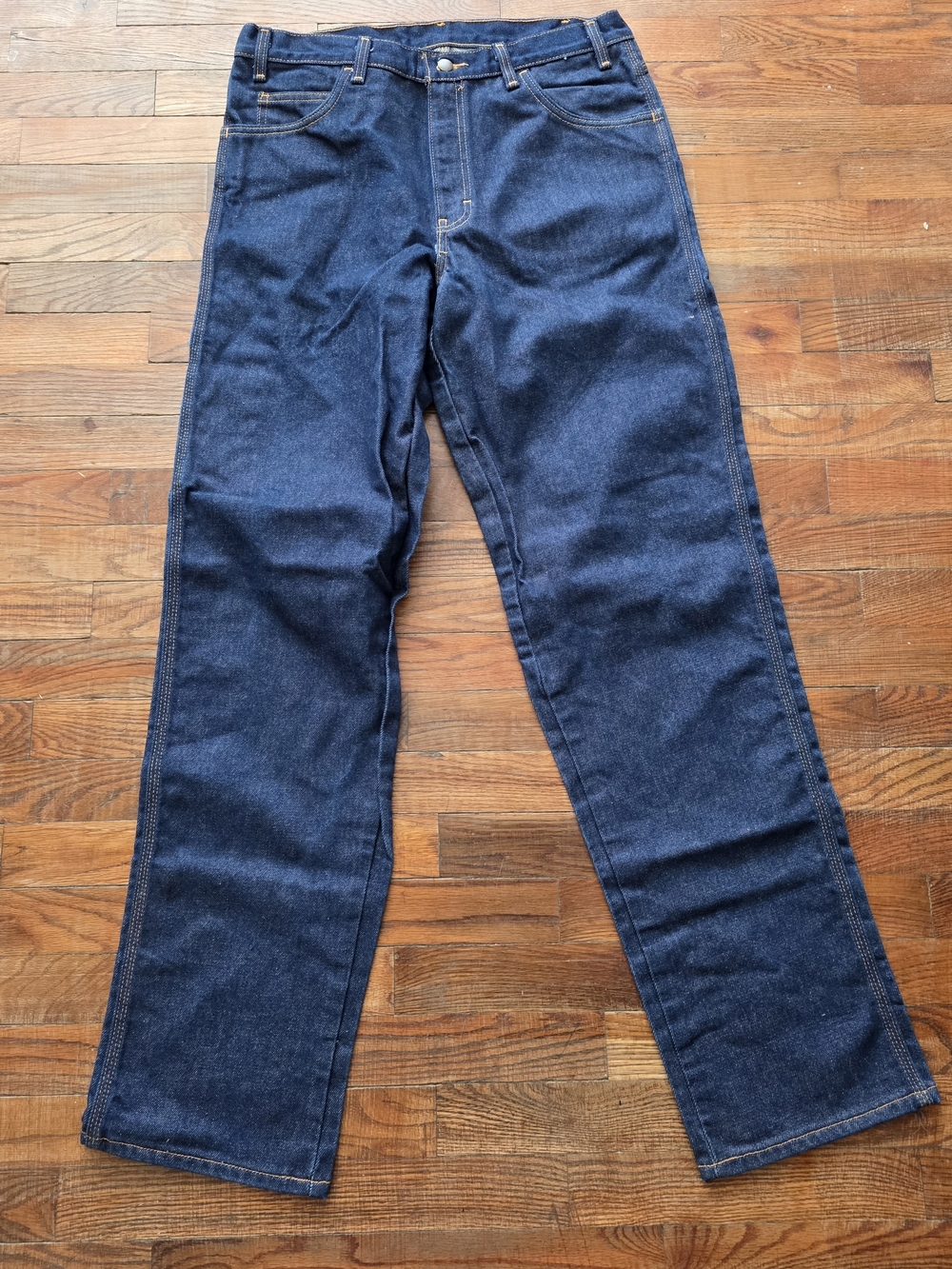 Men's Straight Leg Dark Blue Jeans